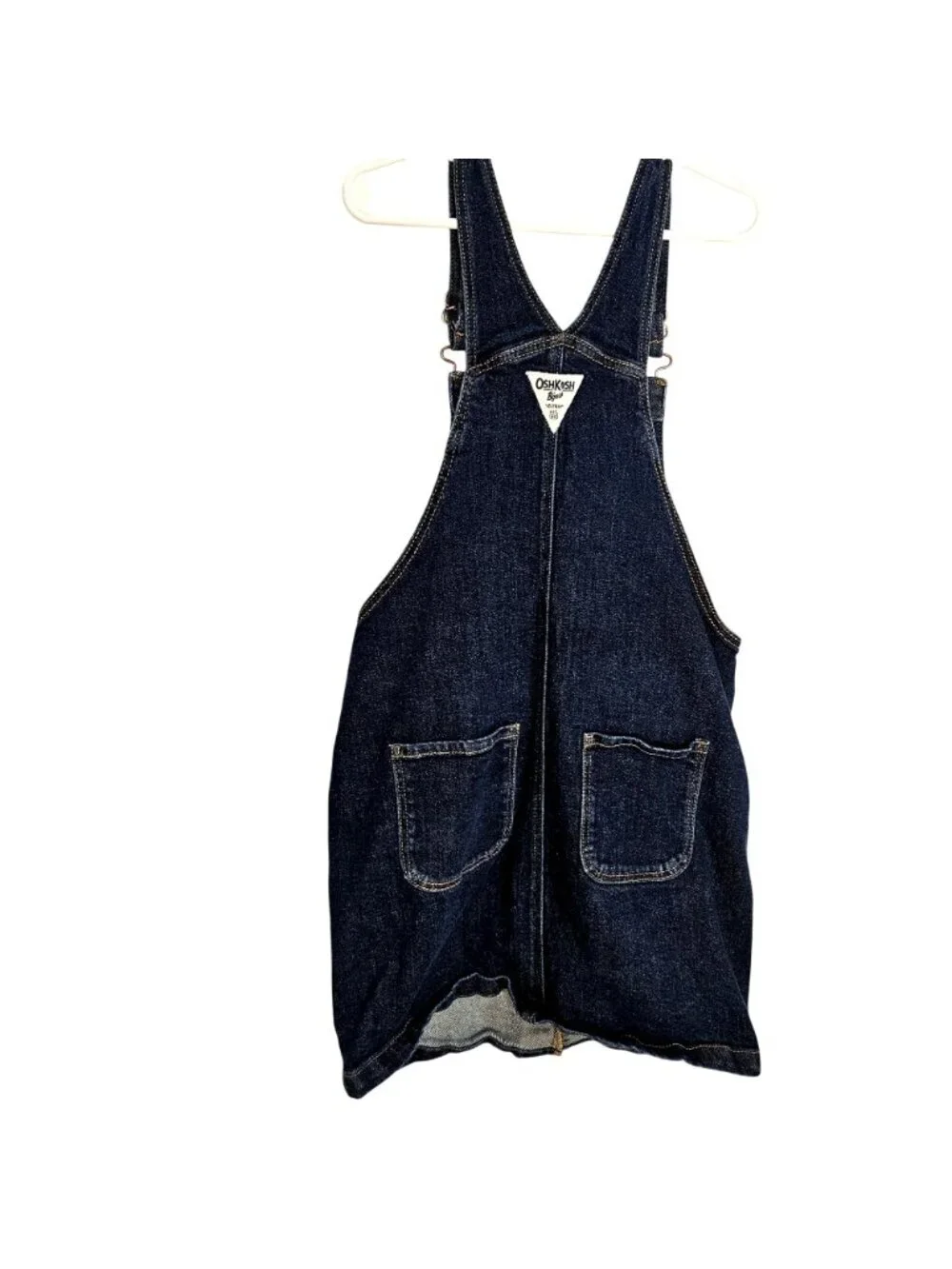 Girls Oshkosh Bigosh 100% cotton denim cottagecore bib overall jumper dress 10